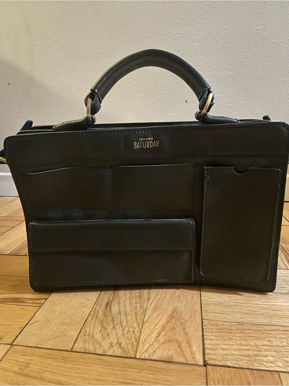 Kate Spade Saturday Black Leather Top-Handle Bag
